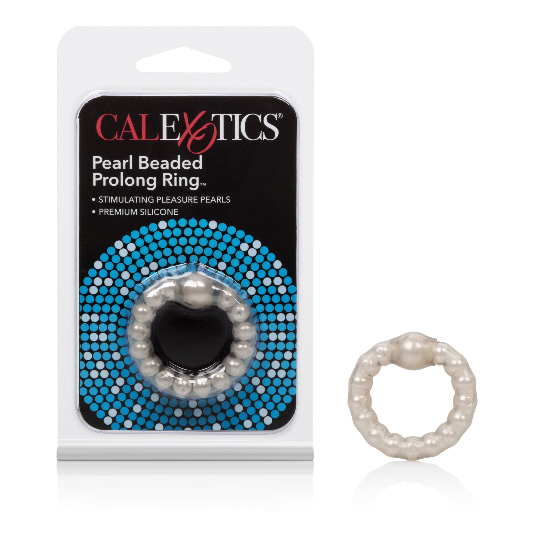 CalExotics Pearl Beade Prolong Rings - Smoke — smoke cock ring at Stuffgoodies