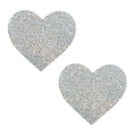 Neva Nude Silver Pixie Dust Glitter Heart Pasties — intimate product at Stuffgoodies