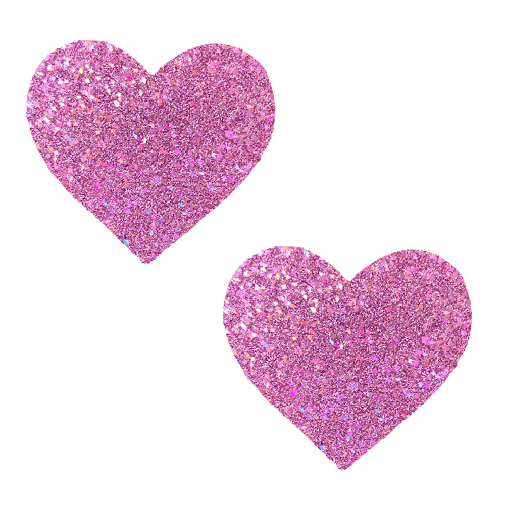 Neva Nude Pegasus Kisses Iridescent Pink Glitter I Heart U Nipztix Pasties — intimate product at Stuffgoodies