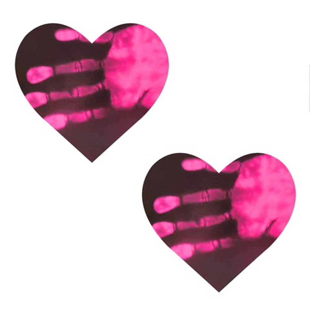 Neva Nude Neon Pinky Tink Temperature Reactive Heart Nipple Cover Pasties — intimate product at Stuffgoodies