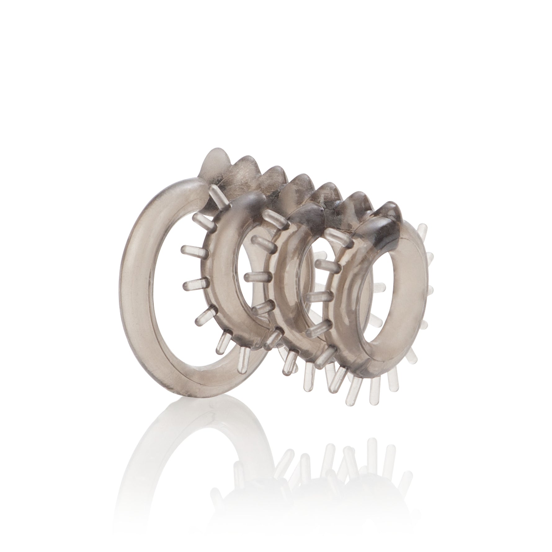 CalExotics Dr. Joel Kaplan Support Master Triple Ticklers - Smoke — smoke cock ring at Stuffgoodies