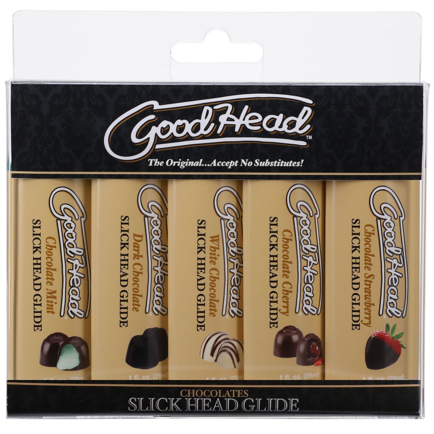 "Goodhead - Slick Head Glide - Chocolate - 5 Pack - 1 Fl. Oz. DJ1361-46-BX"