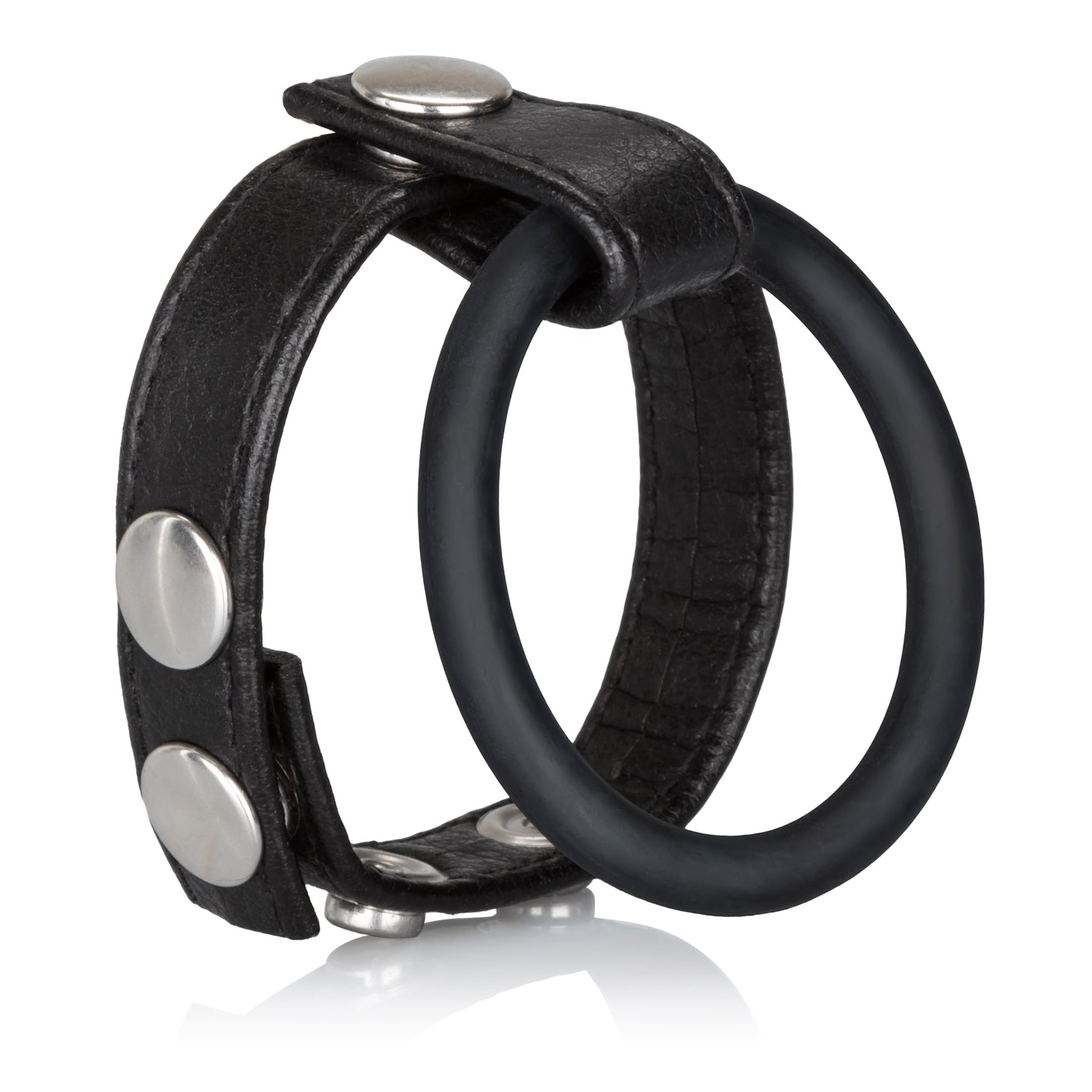 CalExotics Large Leather Ball Spreader — cock ring at Stuffgoodies