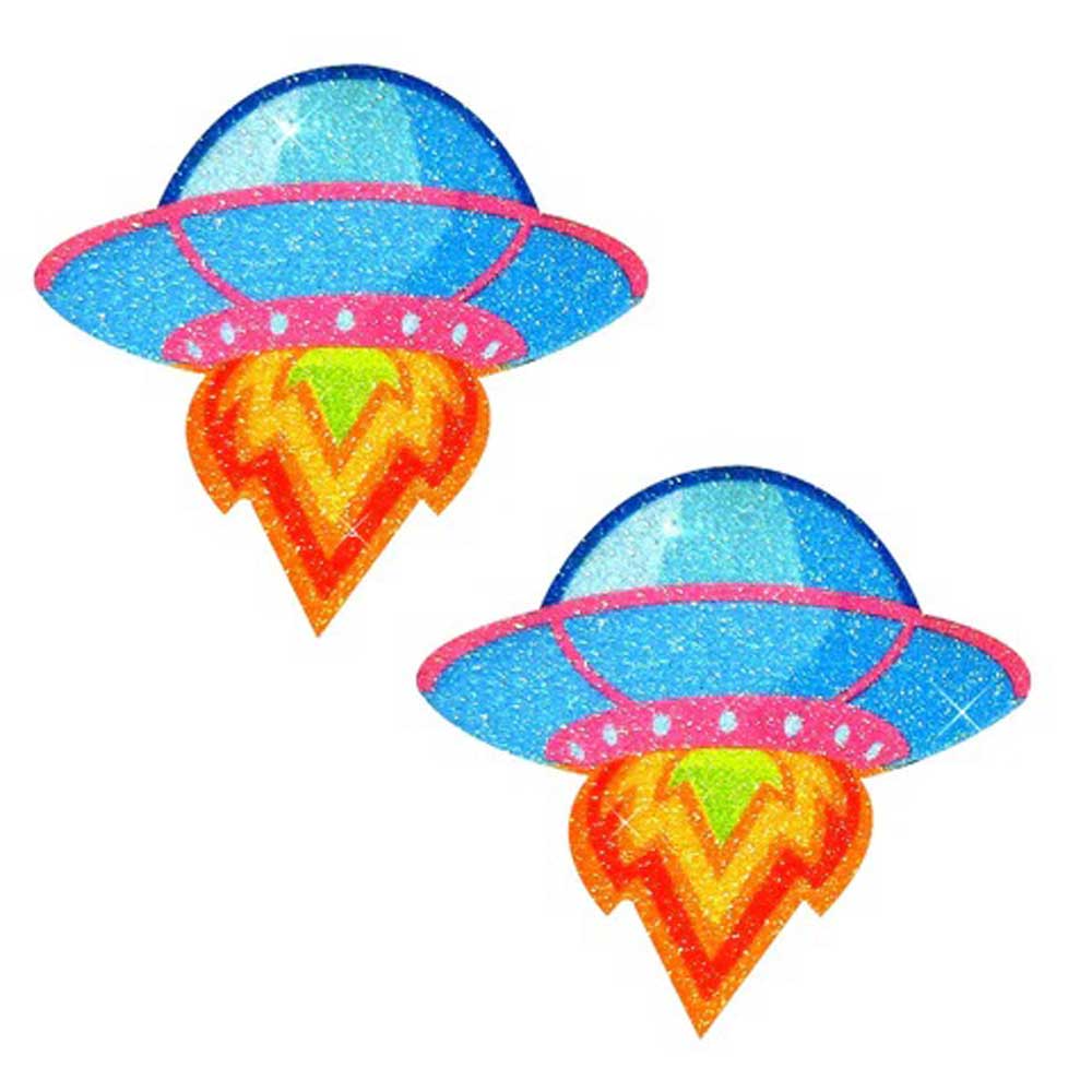 Neva Nude Freaking Awesome Blue Ufo Glitter Nipple Cover Pasties — intimate product at Stuffgoodies