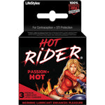 "Hot Rider - 3 Pack - Lubricated Latex Condoms LS8610"
