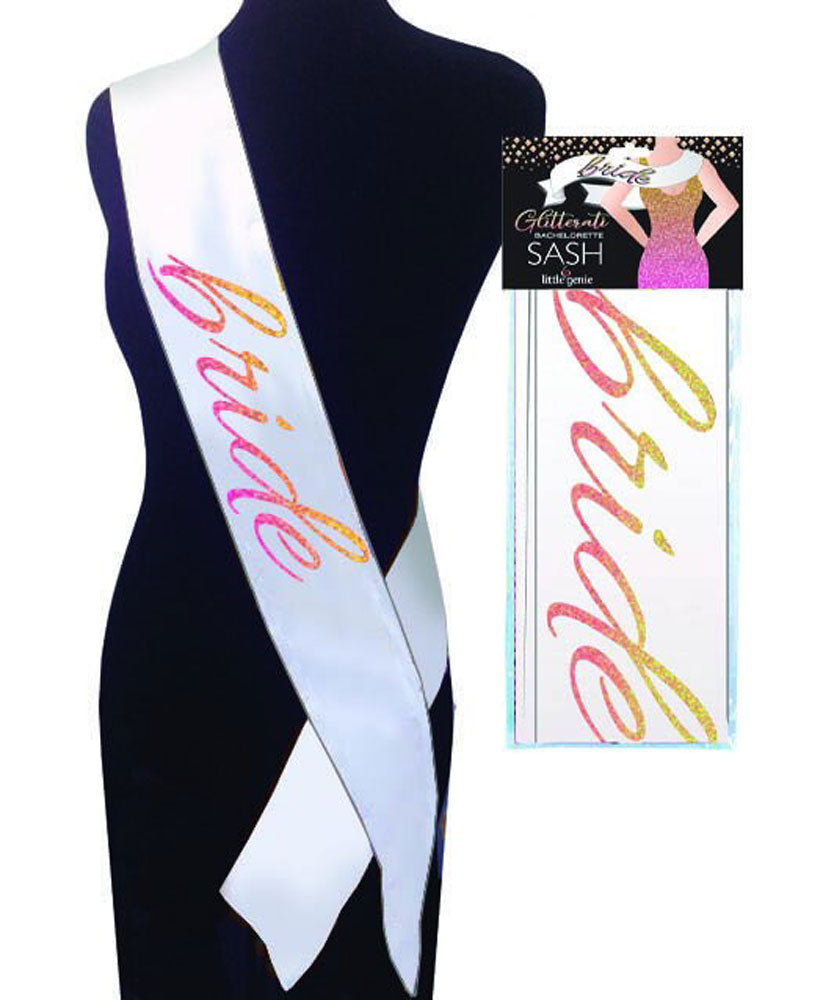 Little Genie Glitterati Bride Sash - White — white intimate product at Stuffgoodies
