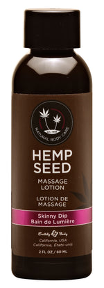 Earthly Body Hemp Seed Massage Lotion - Skinny Dip - 2 Fl. Oz. / 60 ml — intimate product at Stuffgoodies