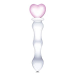 "8 Inch Sweetheart Glass Dildo - Pink/clear GLAS-161"
