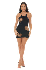 "Heart Rate Bodystocking Dress - Black - Os PKL-25129BLKOS"