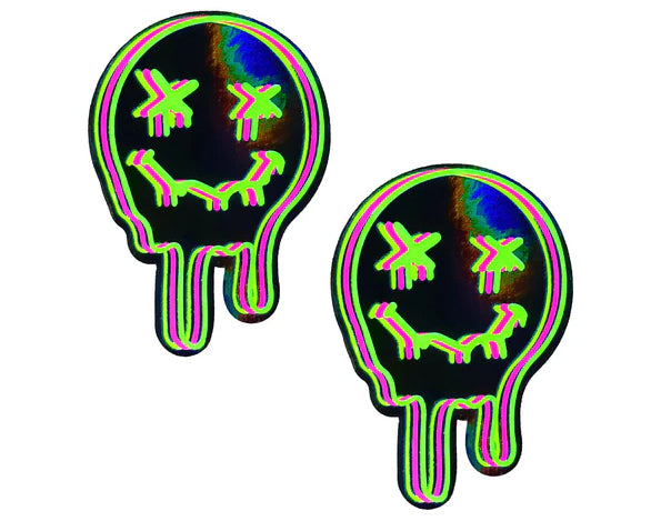 Neva Nude Super Uv Trippy Face Neon Nipple Cover Pasties — intimate product at Stuffgoodies