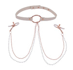 "Peaches N Creame Collar With Nipple Clamps - Pink SS09963"