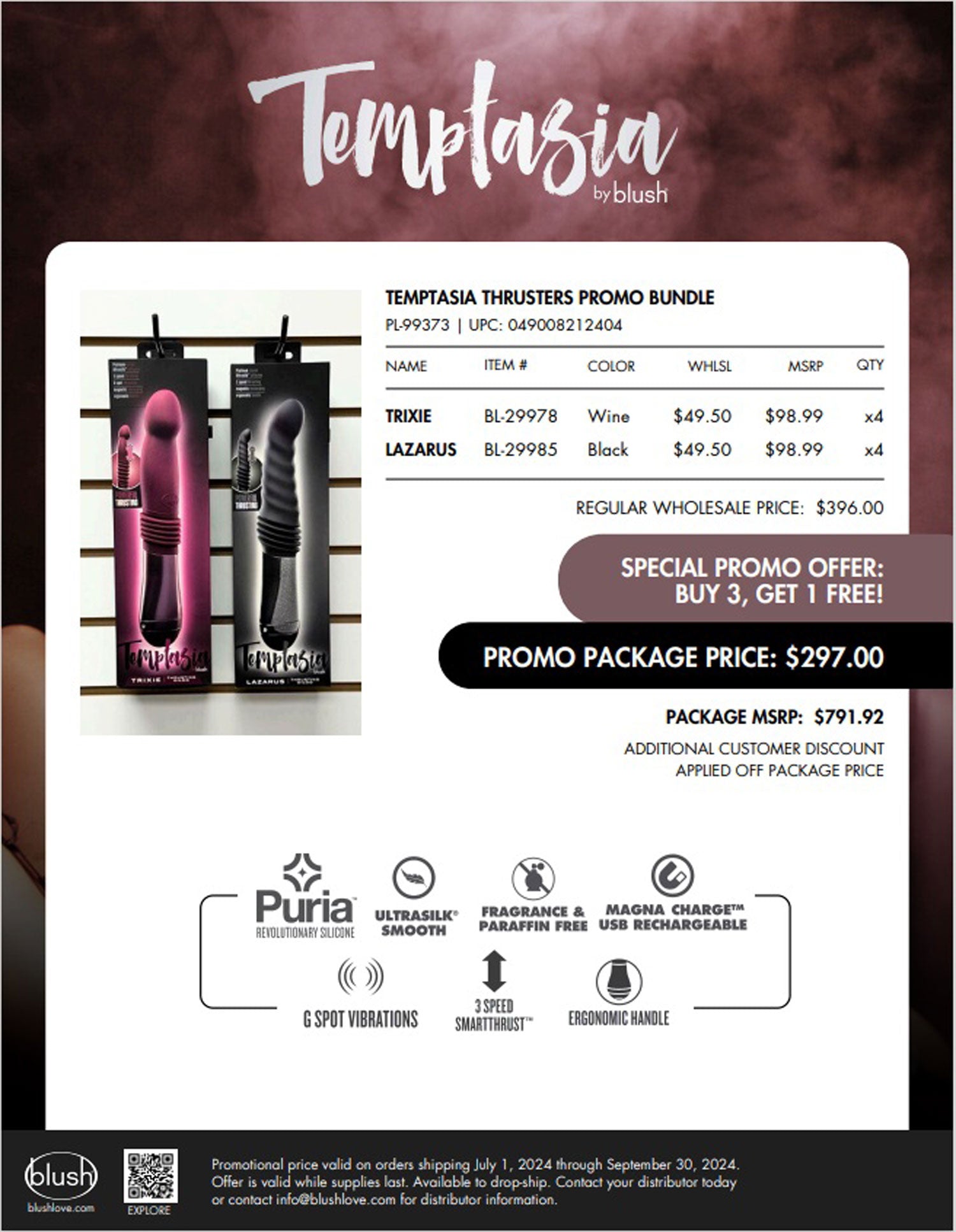 Blush Temptasia Thrusters Promo Bundle — intimate product at Stuffgoodies