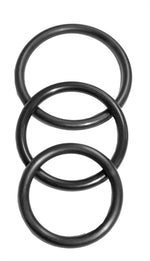 Sportsheets Sex and Mischief Nitrile Cock Rings 3 Pack — black cock ring at Stuffgoodies