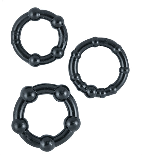 "Ram Beaded Cockrings - Black NW2485-2"