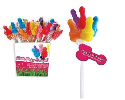 Hott Products Edible Pecker Bouquet 72 Pieces Pail Display 12 Bundles — multi intimate product at Stuffgoodies