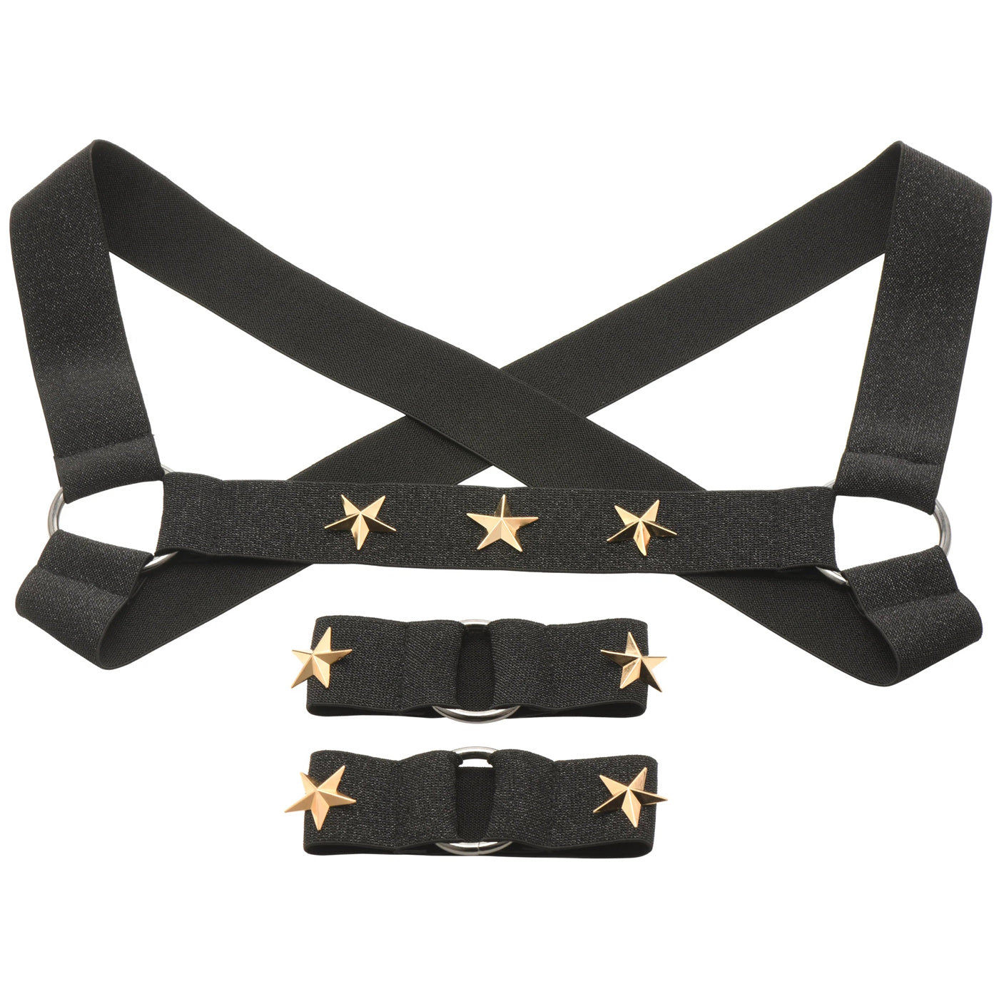 XR Brands — Star Boy Male Chest Harness With Arm Bands - Small/medium - Black (MS-AH332-SM)