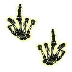 Neva Nude Fuck You Glow in the Dark Skeleton Hand Nipple Cover Pasties — intimate product at Stuffgoodies