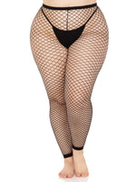 "Industrial Net Footless Tights - 1x/2x - Black LA-7348XBLK1X2"