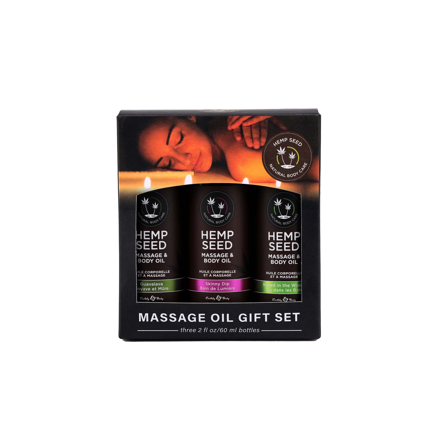 Earthly Body Hemp Seed Massage and Body Oil Gift Set - - 3 Pack - 2 Fl. Oz. Bottles — intimate product at Stuffgoodies