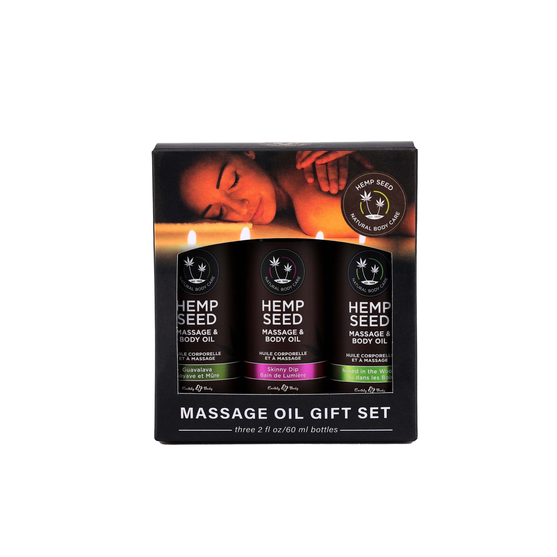 Earthly Body Hemp Seed Massage and Body Oil Gift Set - - 3 Pack - 2 Fl. Oz. Bottles — intimate product at Stuffgoodies