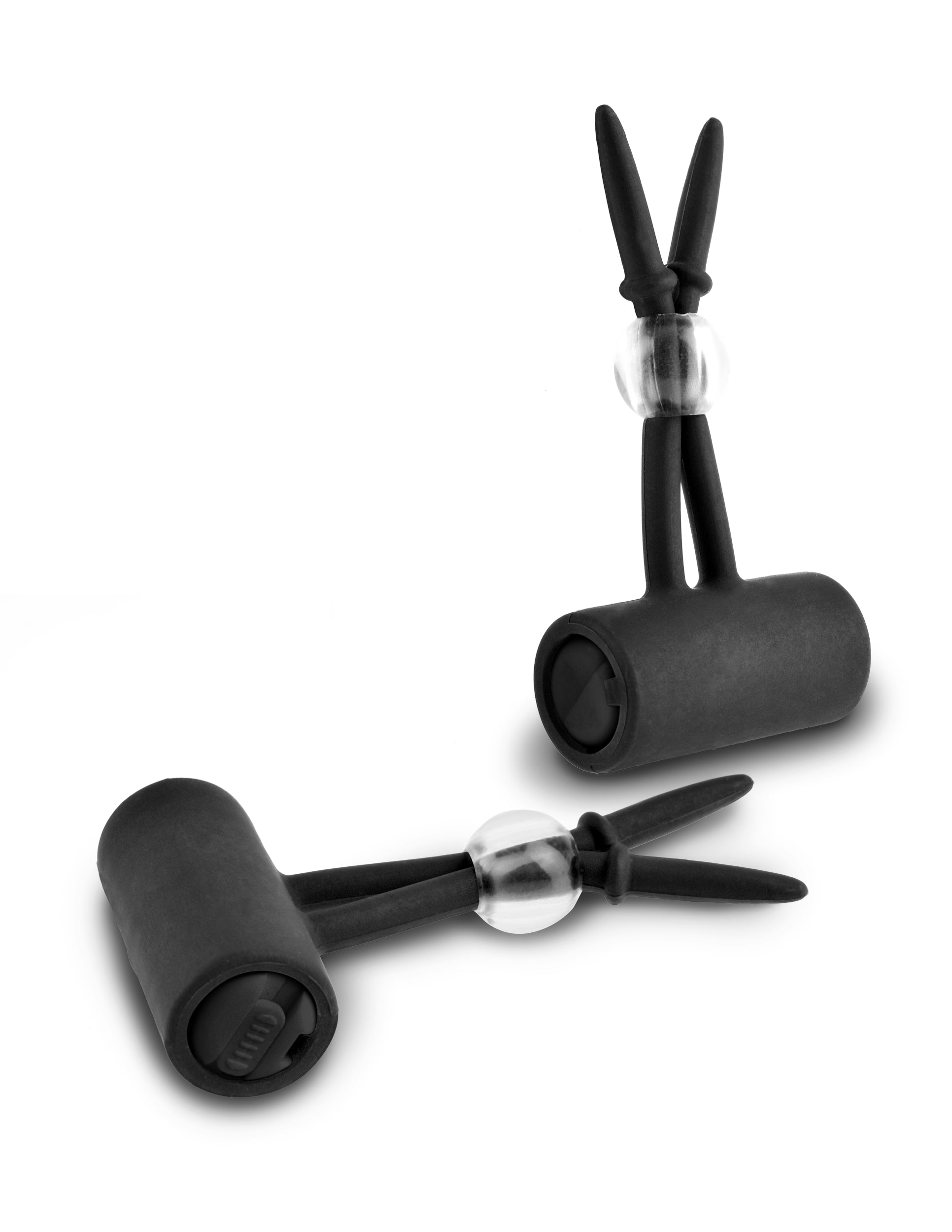 Pipedream Fetish Fantasy Limited Edition Vibrating Silicone Nipple Lassos — black nipple toy at Stuffgoodies