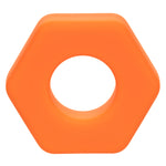 "Alpha Liquid Silicone Prolong Sexagon Ring - Orange SE1491702"