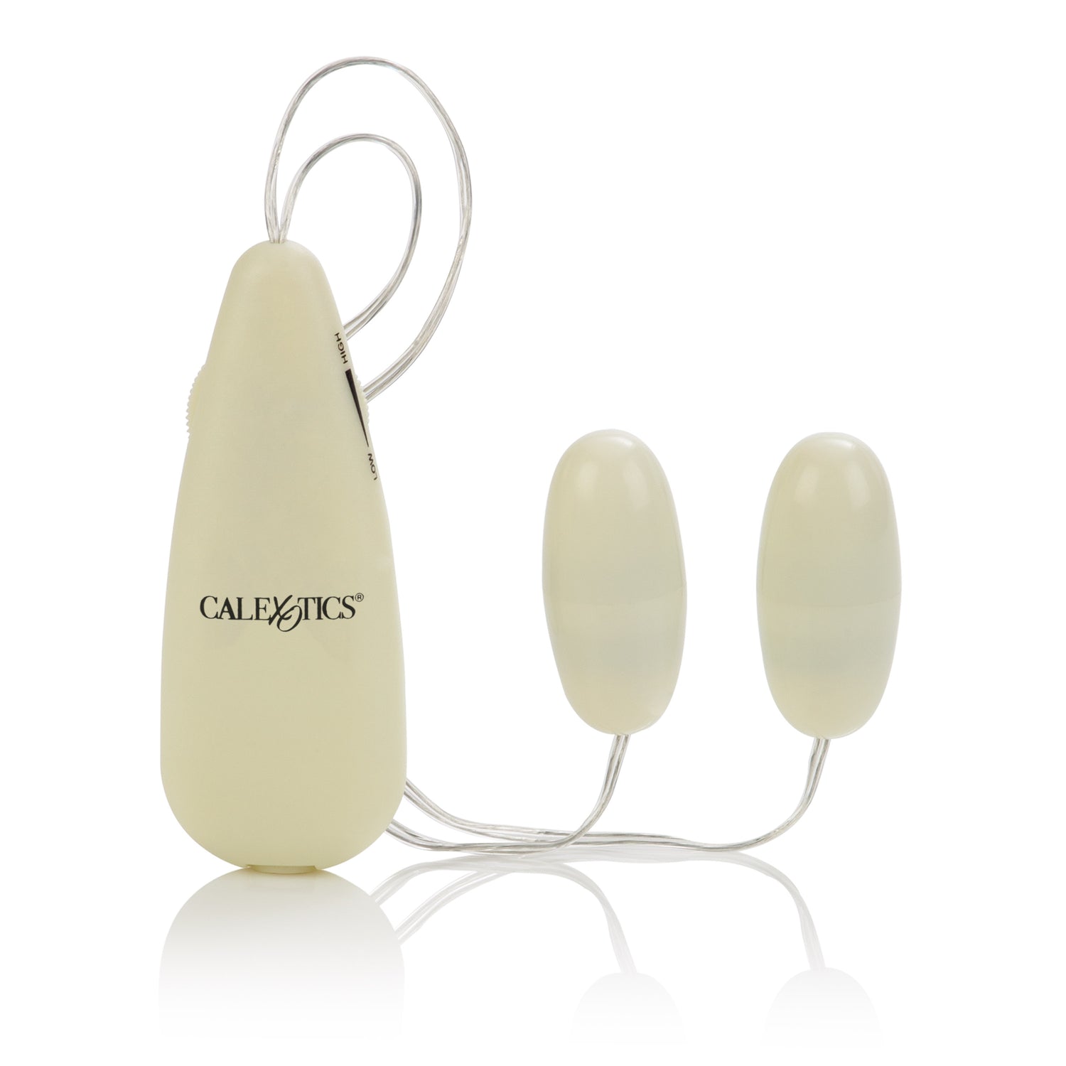 CalExotics Glow-in-the-Dark Pocket Exotics Vibrating Glowing Double Bullets — bullet vibrator at Stuffgoodies