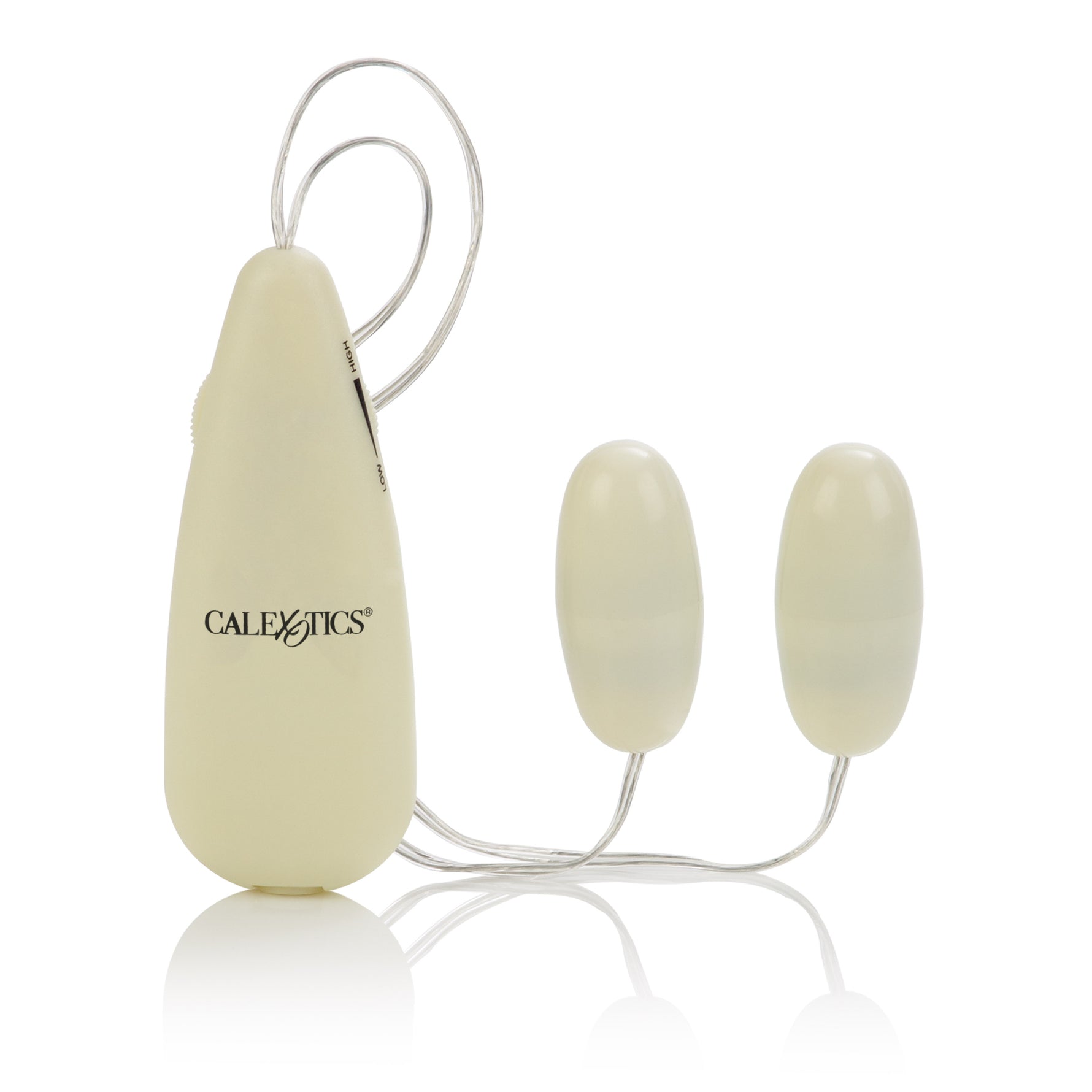 CalExotics Glow-in-the-Dark Pocket Exotics Vibrating Glowing Double Bullets — bullet vibrator at Stuffgoodies