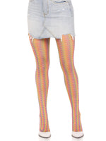 Leg Avenue Rainbow Crochet Net Tights - One Size - Multicolor — multi lingerie at Stuffgoodies