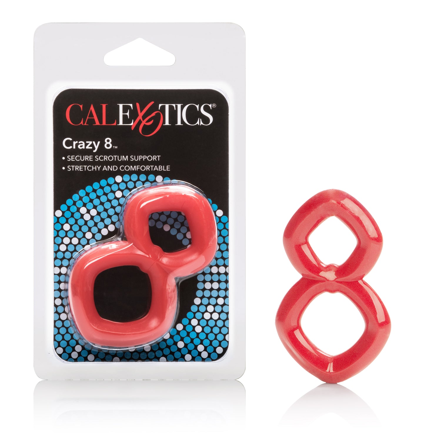 CalExotics Crazy 8 Ring - Red — red cock ring at Stuffgoodies