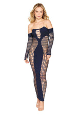 "Bodystocking Gown - One Size - Denim DG-0486DENOS"
