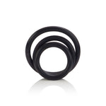 CalExotics Rubber Ring 3 Piece Set - Black — black cock ring at Stuffgoodies