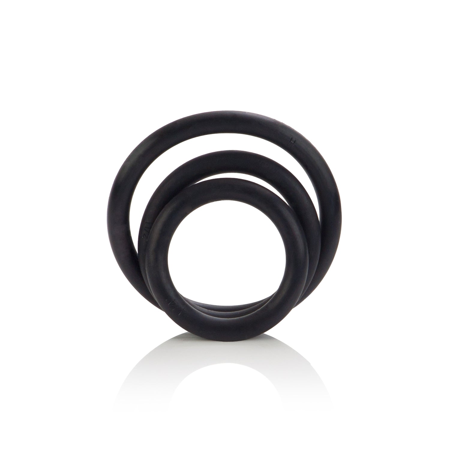 CalExotics Rubber Ring 3 Piece Set - Black — black cock ring at Stuffgoodies