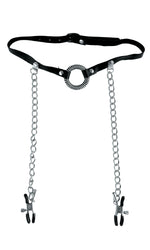 "Fetish Fantasy Series O-Ring Gag With Nipple Clamps PD3845-23"