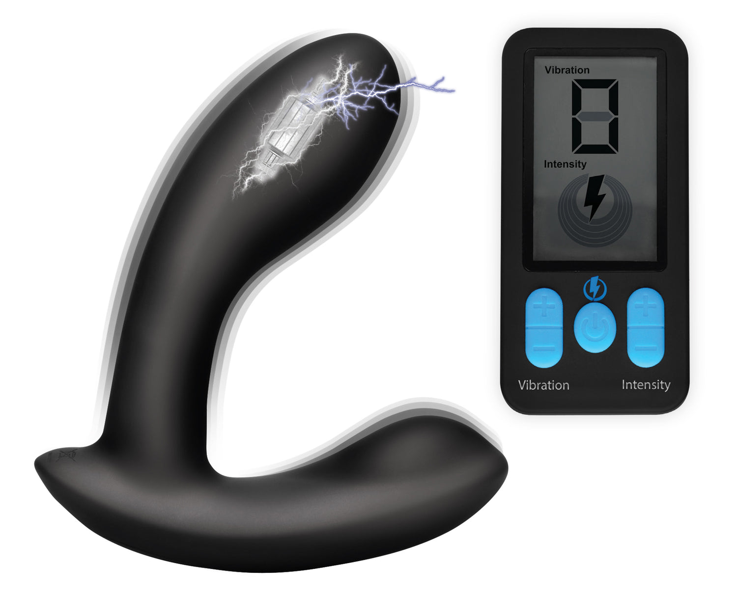 XR Brands E-Stim and Vibrating Prostate Massager - Black — black anal toy at Stuffgoodies