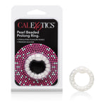 CalExotics Pearl Beaded Prolong Rings - White — white cock ring at Stuffgoodies