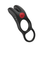"Red Dot Vibrating Cock Ring V1 With Remote - Black/red IC5076"
