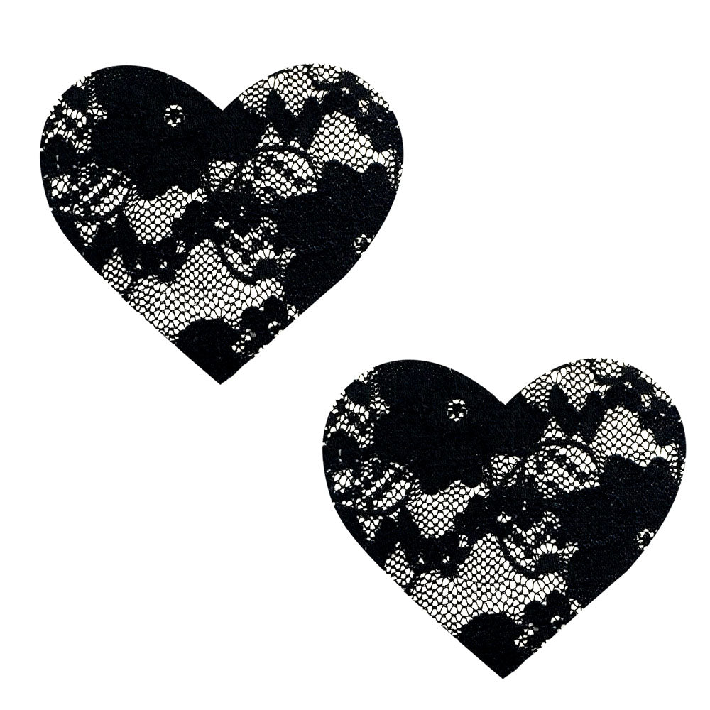 Neva Nude Vogue Black Lace I Heart U Nipztix Pasties — intimate product at Stuffgoodies