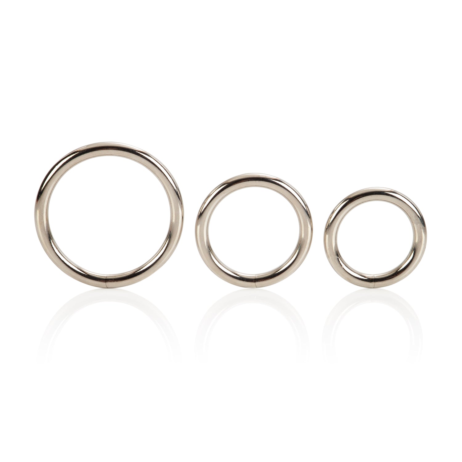 CalExotics Silver Ring 3 Piece Set — cock ring at Stuffgoodies