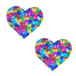Neva Nude Unipoo Sparkle Sequin Multicolor I Heart U Nipztix Pasties — intimate product at Stuffgoodies
