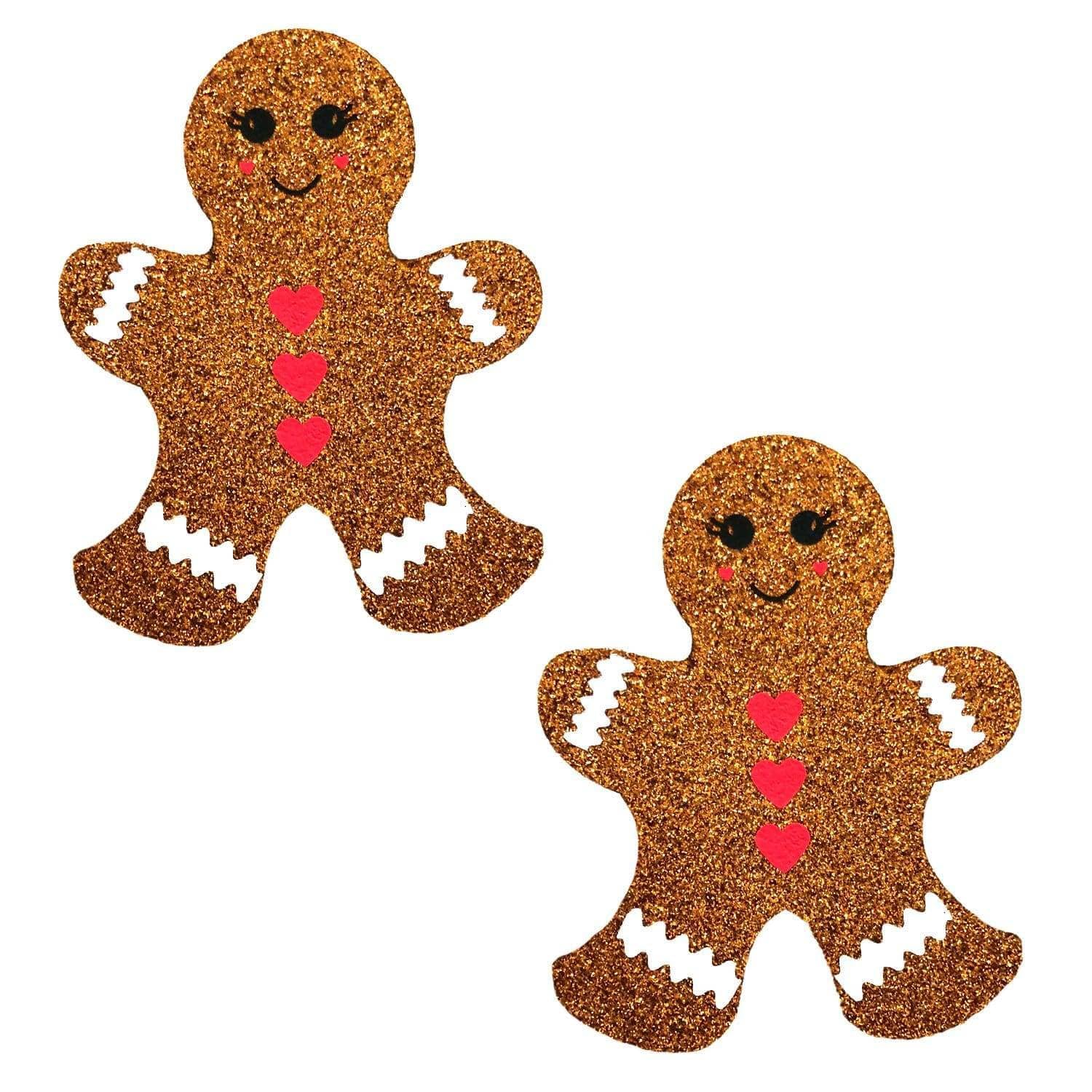 Neva Nude Glitter Gingerbread Man Nipple Cover Pasties — intimate product at Stuffgoodies