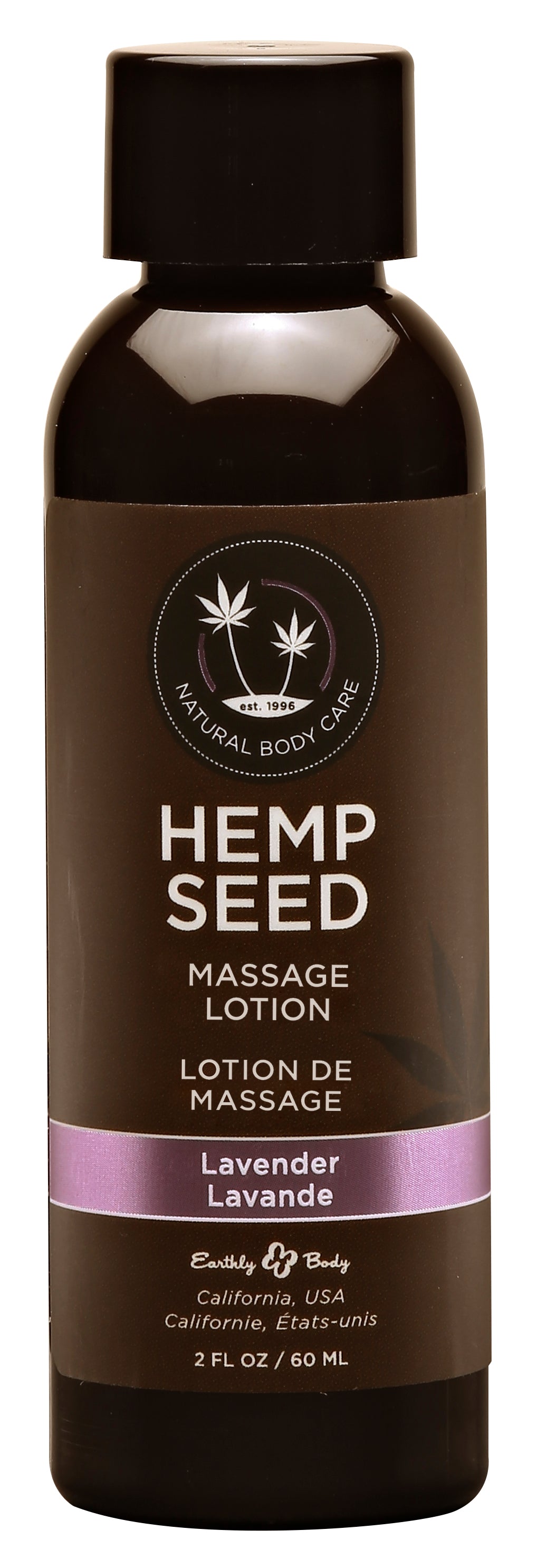 Earthly Body Hemp Seed Massage Lotion - Lavender - 2 Fl. Oz. / 60 ml — intimate product at Stuffgoodies