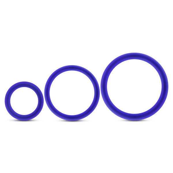 Blush Performance - Vs4 Pure Premium Silicone Cockring Set - Indigo — blue cock ring at Stuffgoodies