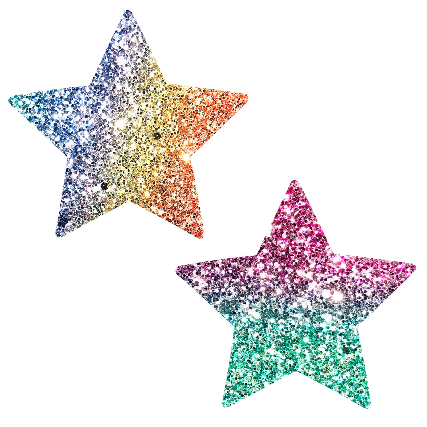 Neva Nude Super Sparkle Rock Kandi Chunky Rainbow Glitter Starry Nights Nipztix Pasties — intimate product at Stuffgoodies