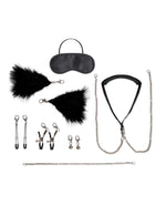 "12 Pc Interchangeable Collar and Nipple Clips Set - Black EL-LF1812"