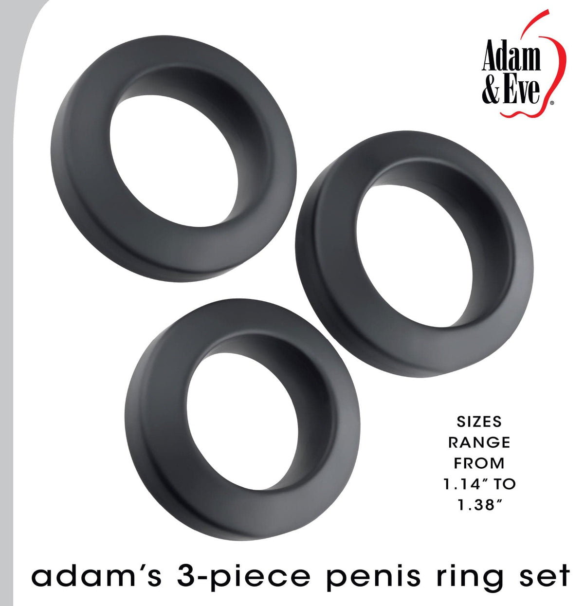 adams 3 piece penis ring set black