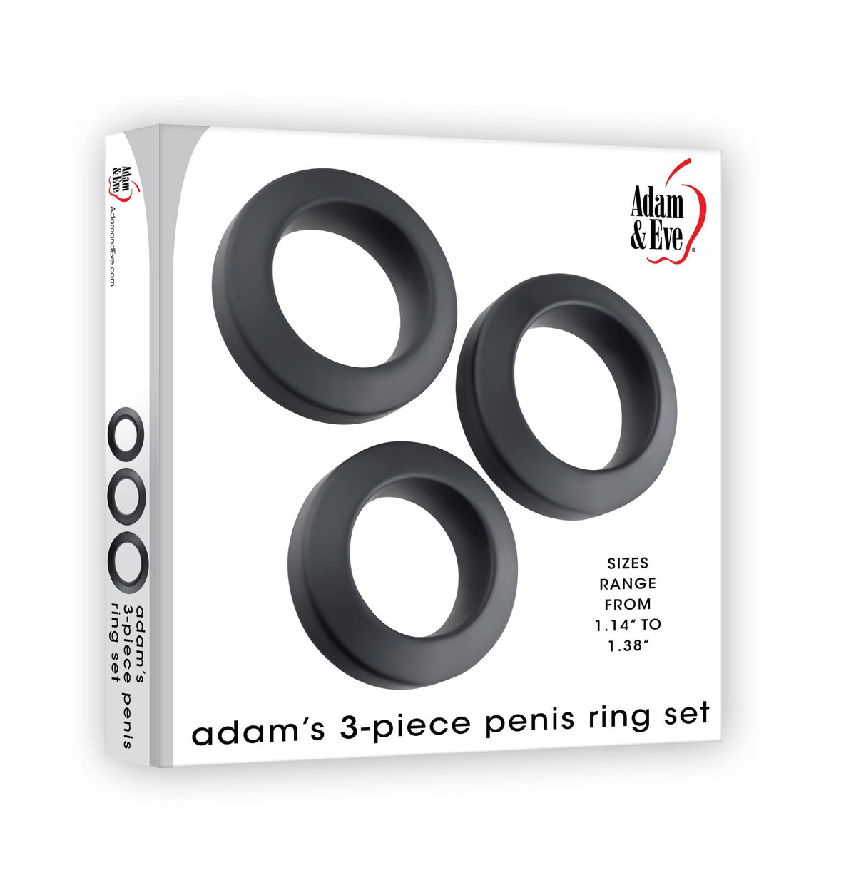 adams 3 piece penis ring set black