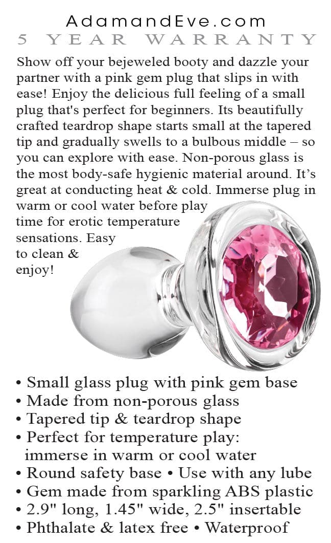 pink gem glass plug small pink