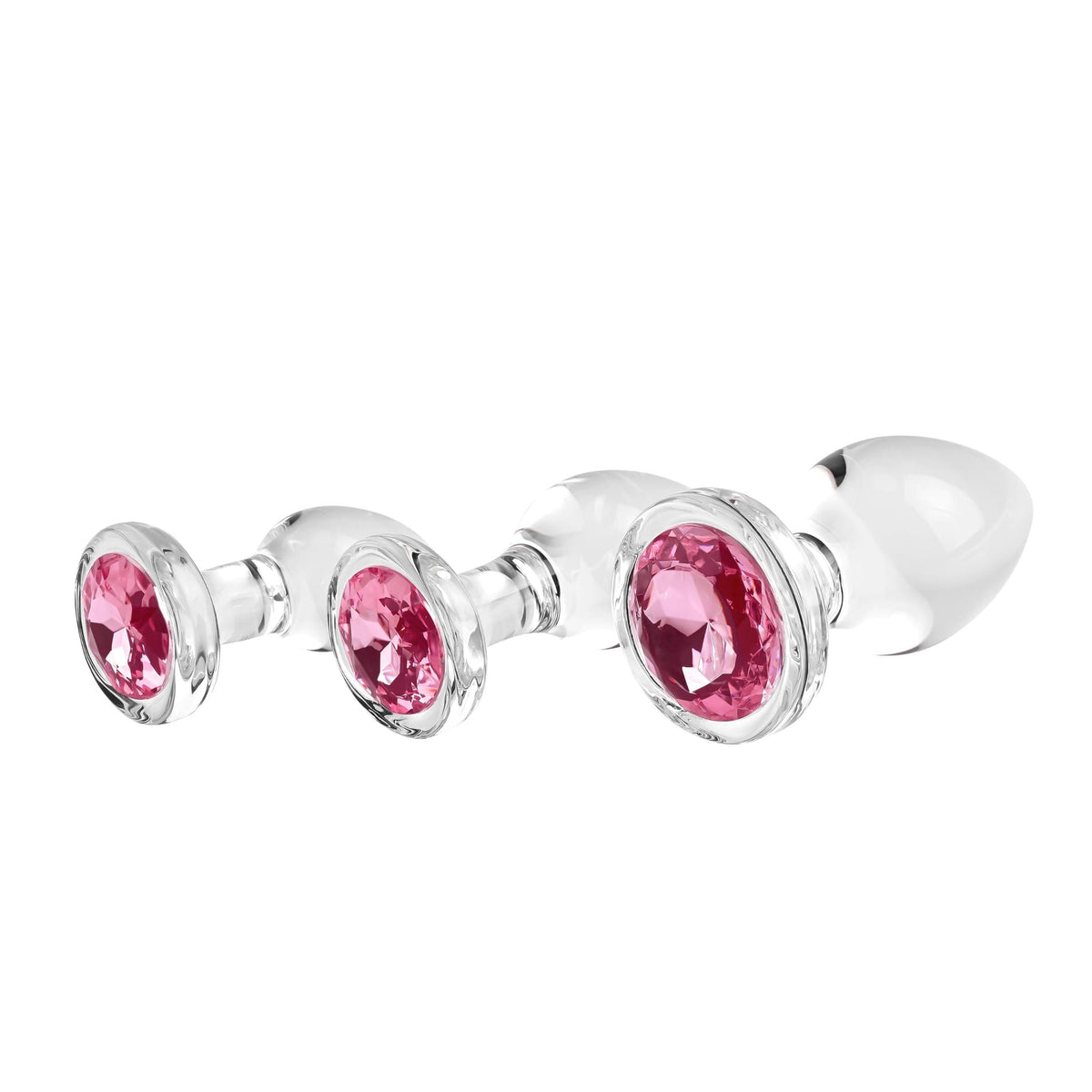 pink gem glass plug set pink