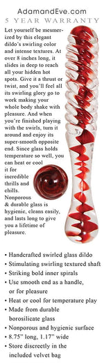 Glass Dildo - Eve's Sweetheart Swirl Glass Dildo
